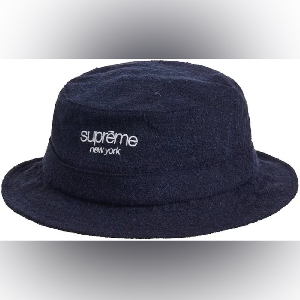 Authentic Supreme Classic Logo Terry Crusher  Hat with White Logo